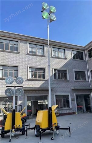 移動(dòng)升降工作燈燈盤由4盞100WLED移動(dòng)照明燈